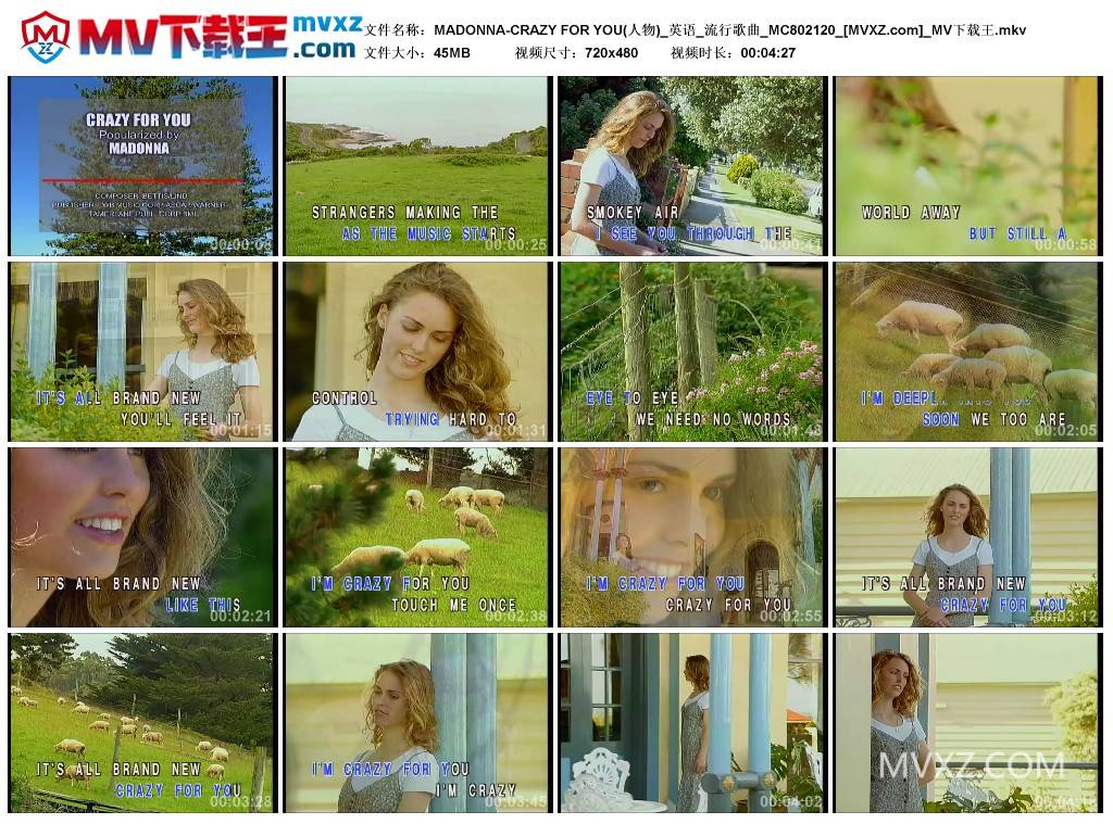 MADONNA-CRAZY FOR YOU(人物)_英语_流行歌曲_MC802120